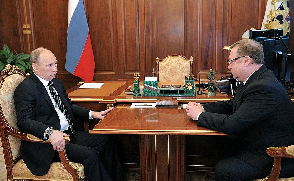 With Accounts Chamber Chairman Sergei Stepashin.