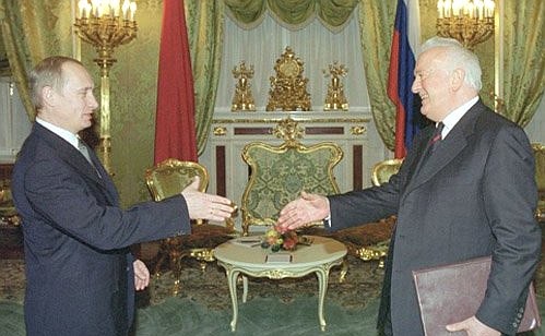 President Putin with President Eduard Shevardnadze of Georgia.