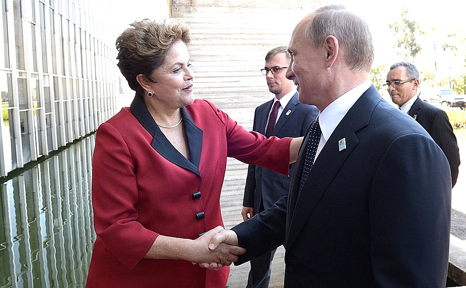 Ahead of the meeting between BRICS leaders and South American heads of state. With President of the Federative Republic of Brazil Dilma Rousseff.
