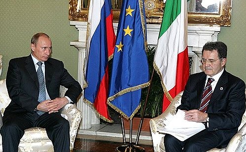 With Italian Prime Minister Romano Prodi.