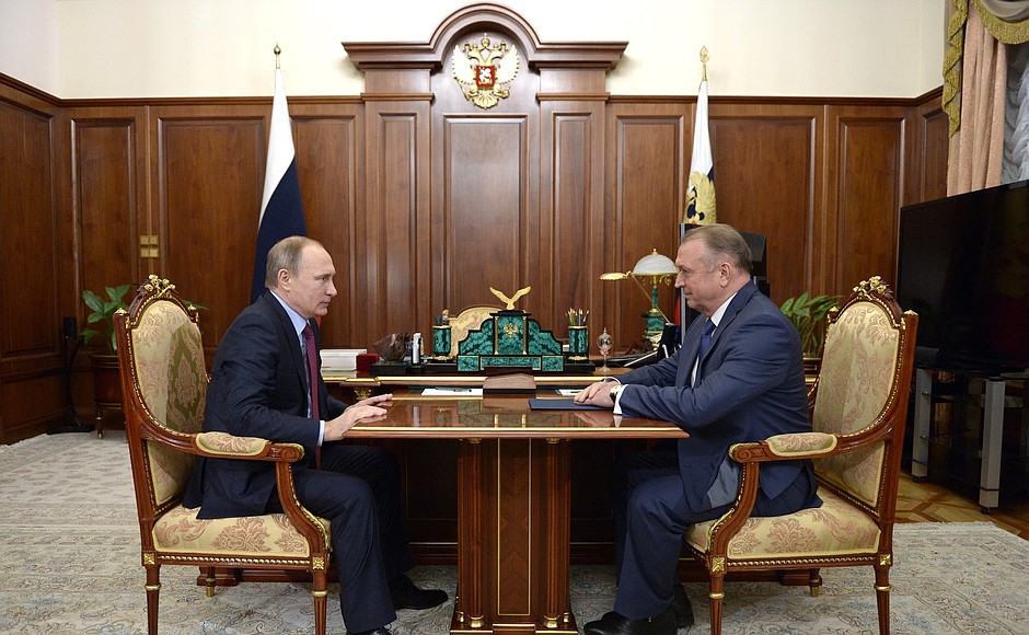 Meeting with President of the Chamber of Commerce and Industry Sergei Katyrin.