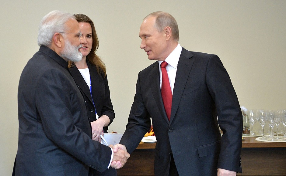 Vladimir Putin met with Prime Minister of India Narendra Modi on the sidelines of the St Petersburg International Economic Forum.