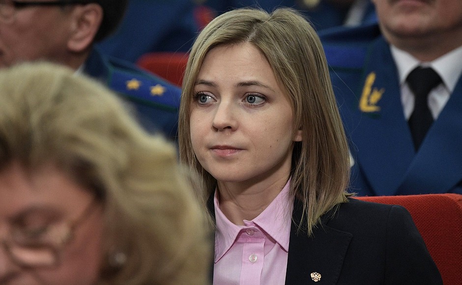 Natalya Poklonskaya, State Duma deputy and former prosecutor of the Republic of Crimea, during the expanded meeting of the Prosecutor General’s Office Board.