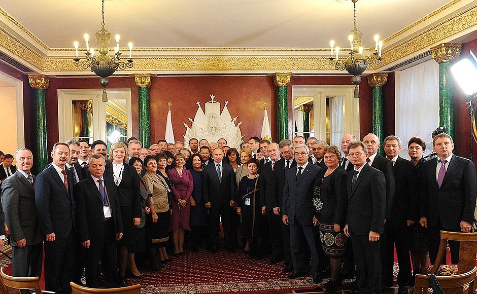 With participants in the All-Russian Congress of Municipalities.