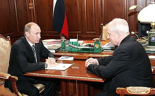 С Исполнительным секретарём Содружества Независимых Государств Сергеем Лебедевым.