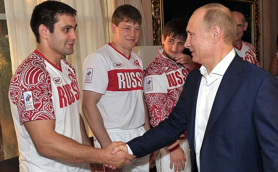Meeting with Russia’s Olympic judo team.
