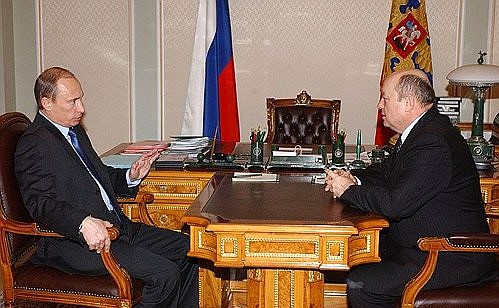 Рабочая встреча с Председателем Правительства Михаилом Фрадковым.
