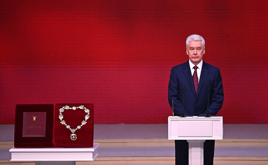 Sergei Sobyanin at a ceremony for the inauguration.