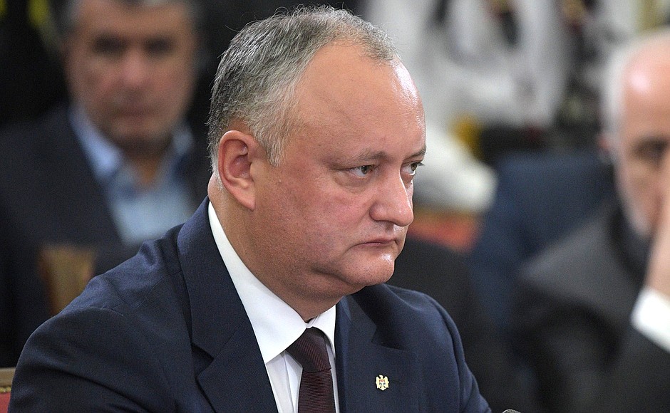 President of Moldova Igor Dodon at the Supreme Eurasian Economic Council meeting in expanded format.