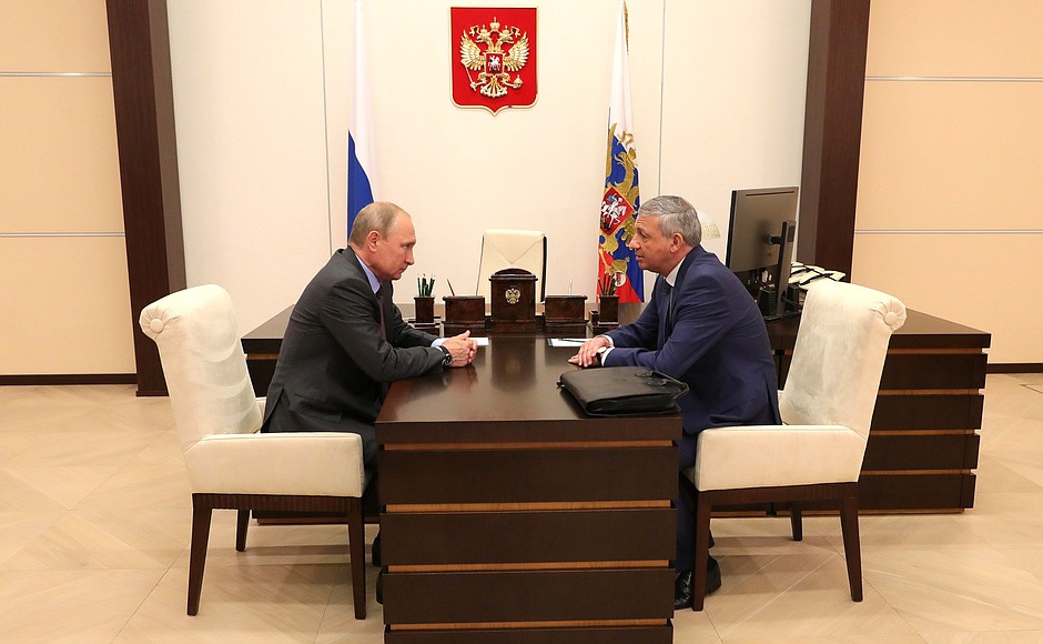 With Head of the Republic of North Ossetia-Alania Vyacheslav Bitarov.