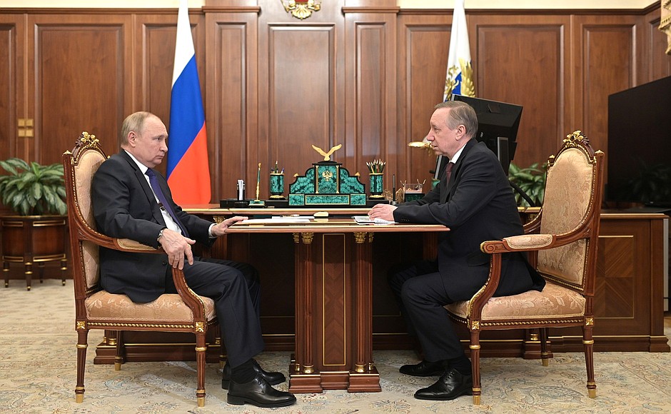 With St Petersburg Governor Alexander Beglov.