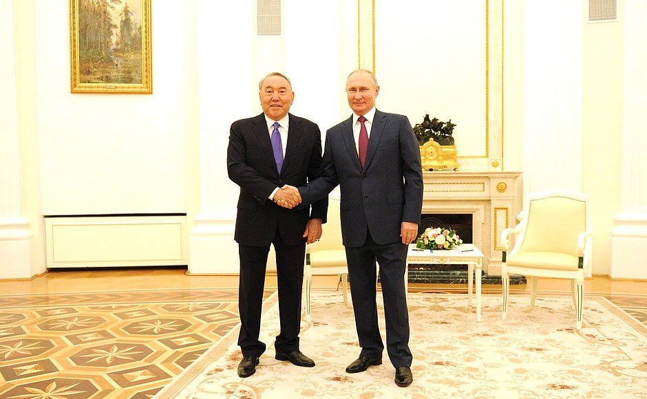 With First President of Kazakhstan Nursultan Nazarbayev.