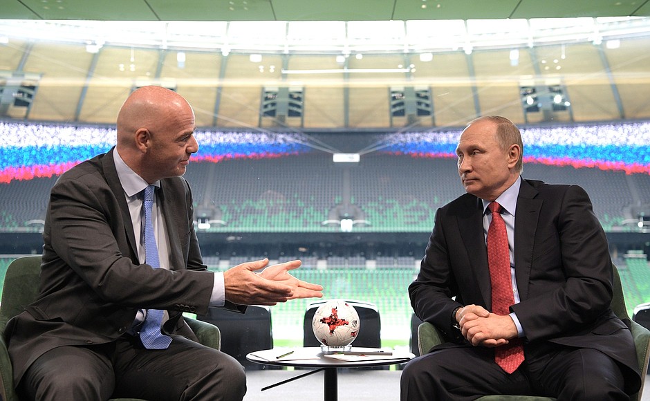 With FIFA President Gianni Infantino.