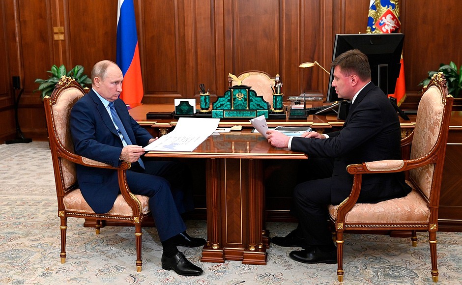 Meeting with Director General of Russian Helicopters Andrei Boginsky.