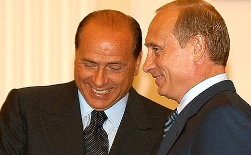 President Putin with Italian Prime Minister Silvio Berlusconi.