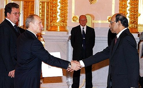 Presentation of a letter of credence by the Ambassador of the People\'s Republic of Bangladesh to Russia, Amir Hussain Sikder.