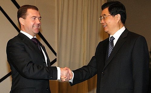 С Председателем Китайской Народной Республики Ху Цзиньтао.