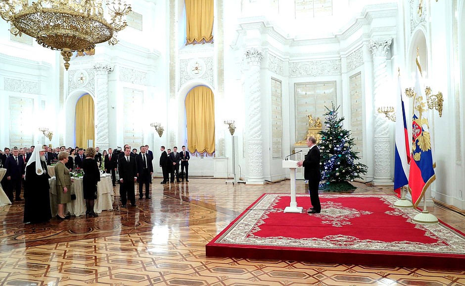 Reception at the Kremlin to mark the New Year holiday.