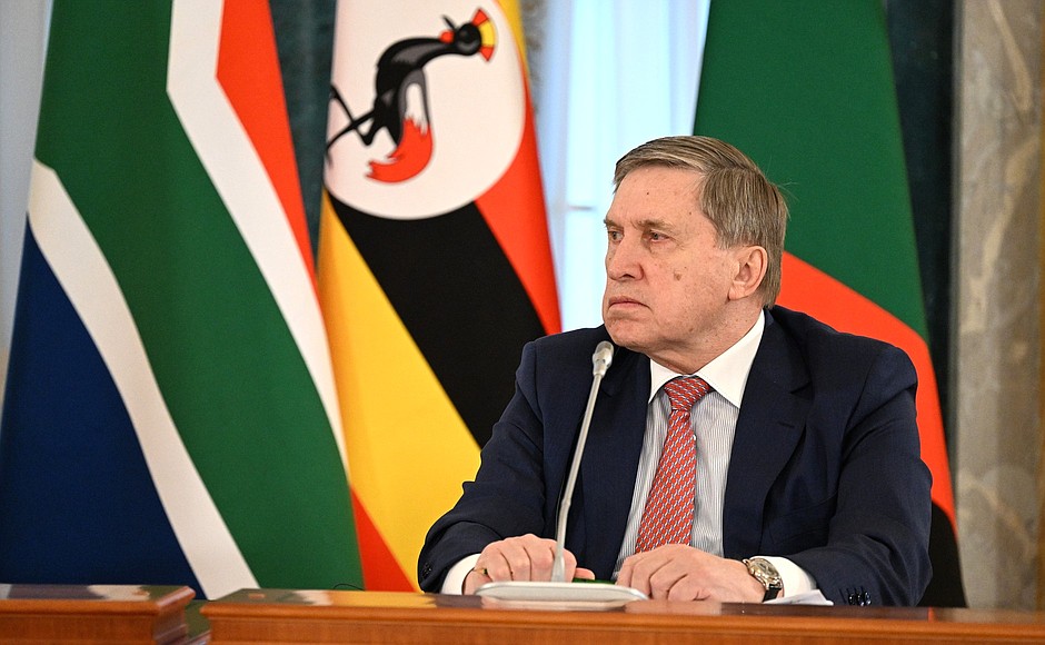 Presidential Aide Yury Ushakov at the meeting with heads of delegations of African states.