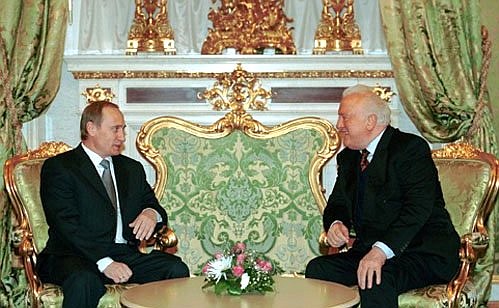 With Georgian President Eduard Shevardnadze.