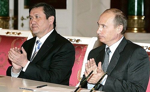 With President of Mongolia Nambaryn Enkhbayar.