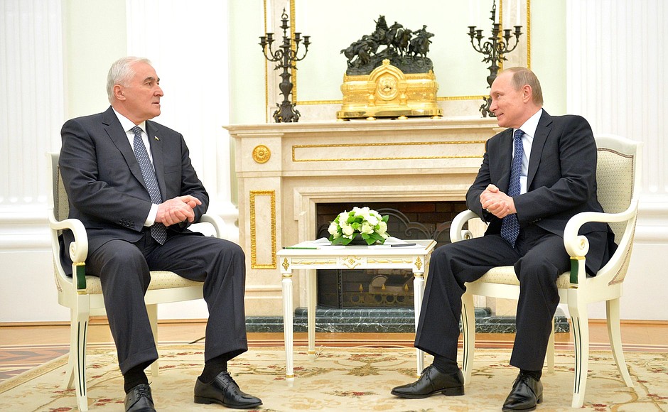 Meeting with President of South Ossetia Leonid Tibilov.
