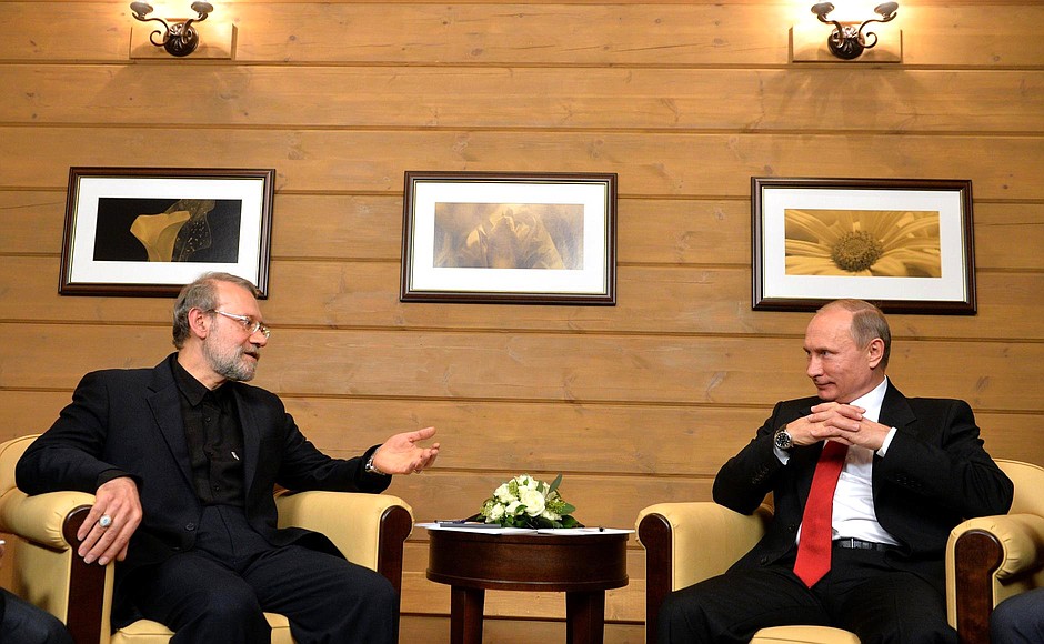 With Speaker of the Islamic Consultative Assembly of Iran Ali Larijani.