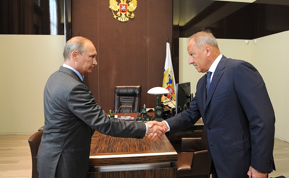 With Chairman of Vnesheconombank Vladimir Dmitriev.