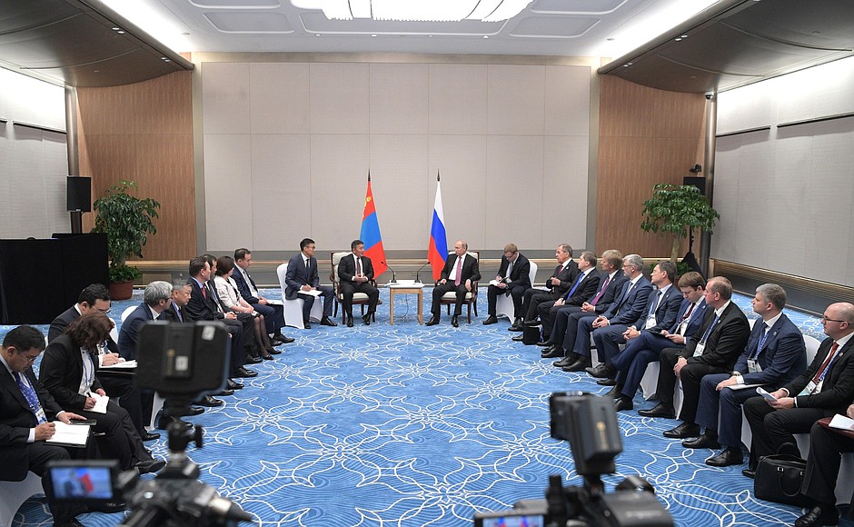 Meeting with President of Mongolia Khaltmaagiin Battulga.