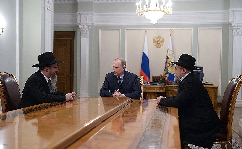 With Chief Rabbi of Russia Berl Lazar and President of the Federation of Jewish Communities Alexander Boroda.