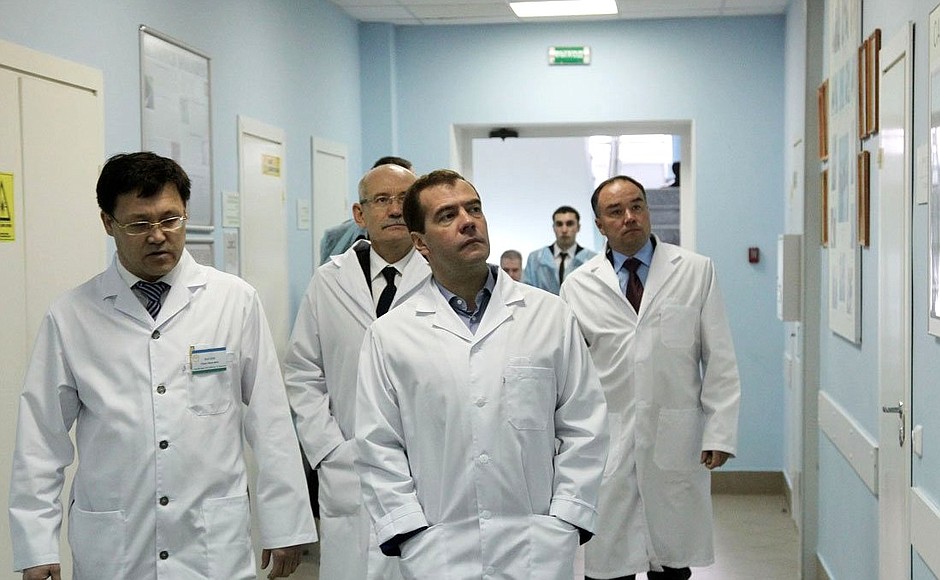 During a visit to the republican clinical hospital.
