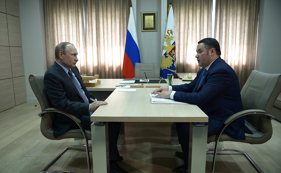 With Acting Governor of Tver Region Igor Rudenya.