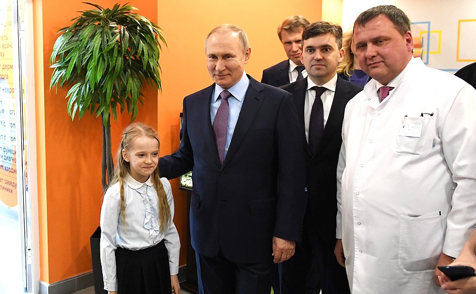 During a visit to a children’s polyclinic No. 6 in Ivanovo.