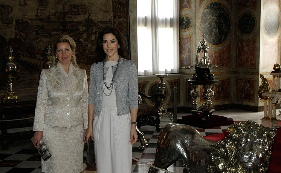At Rosenborg Castle. With Crown Princess Mary of Denmark.