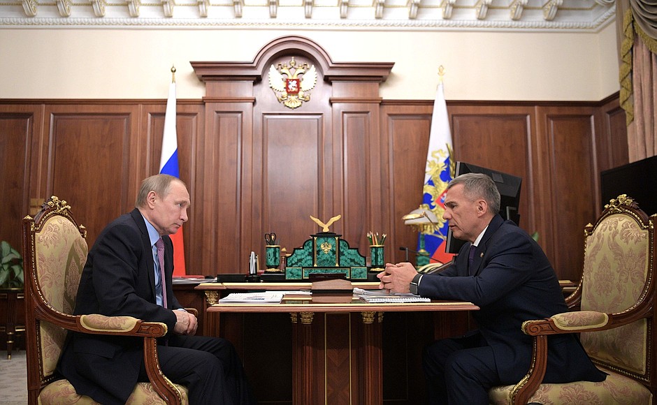 С президентом Республики Татарстан Рустамом Миннихановым.