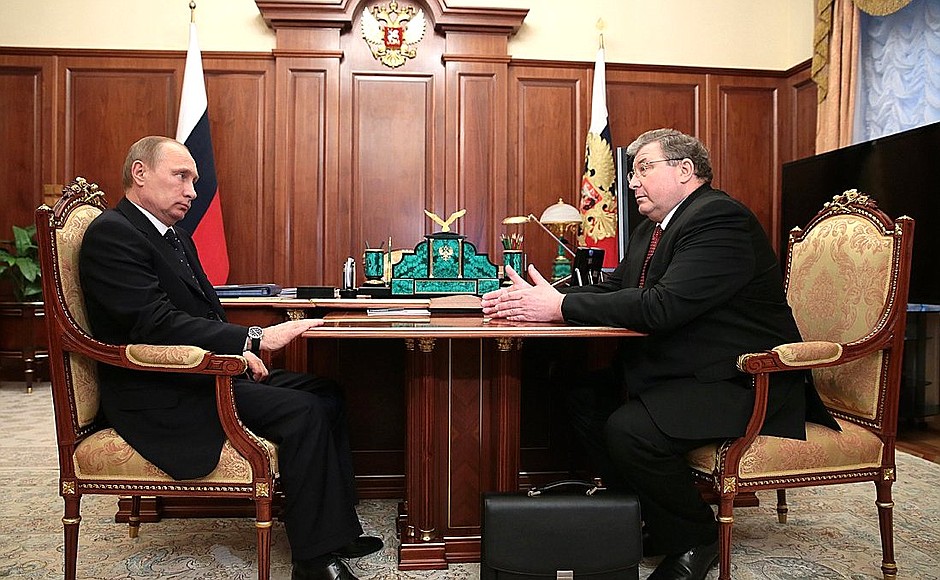 With Head of the Republic of Mordovia Vladimir Volkov.