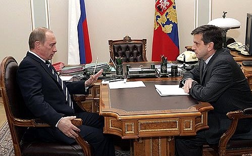 Рабочая встреча с Министром здравоохранения и социального развития Михаилом Зурабовым.