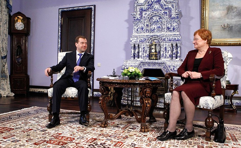 With President of Finland Tarja Halonen.