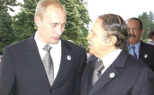 President Vladimir Putin with Algerian President Abdelaziz Bouteflika.
