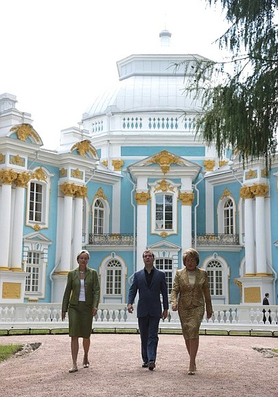 Touring the Tsarskoye Selo architectural complex in the St Petersburg suburb of Pushkin.