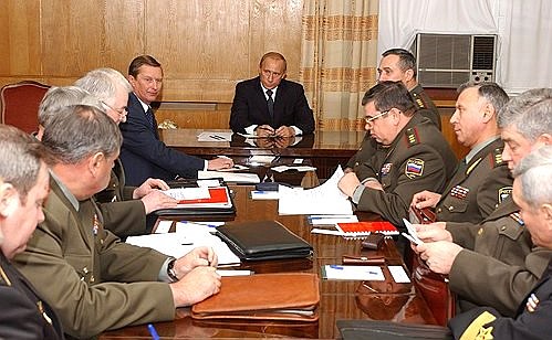 President Putin meeting with the Commanders of Military Districts and Fleets.