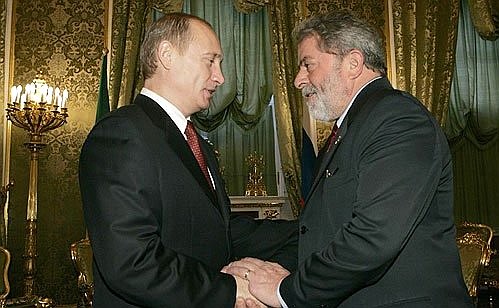 With Brazilian President Luiz Inacio Lula da Silva.