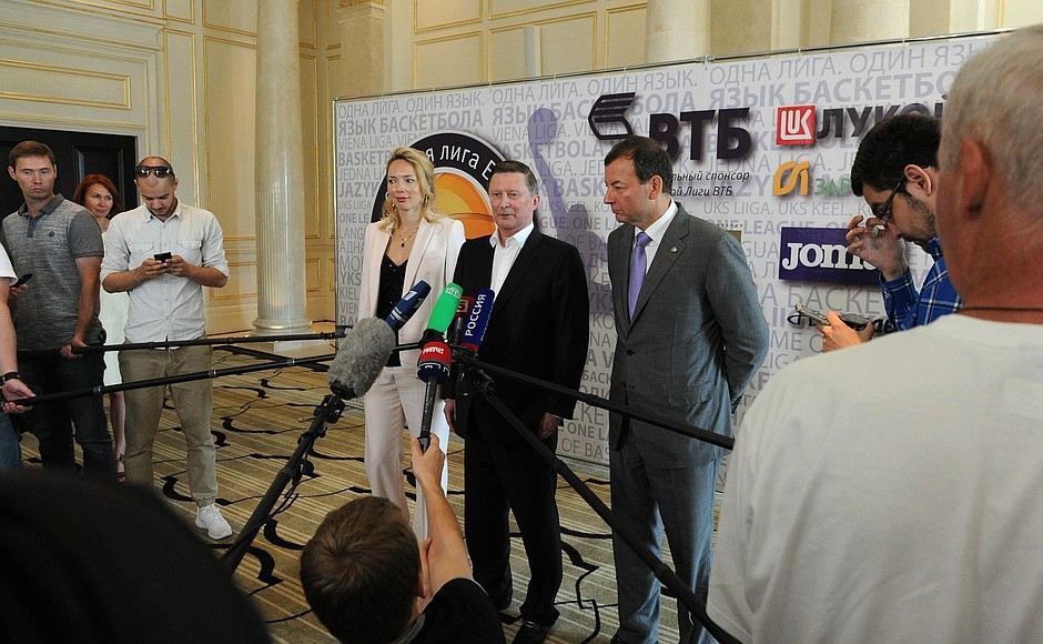 Answering journalists’ questions following a meeting of the VTB United League’s Council.