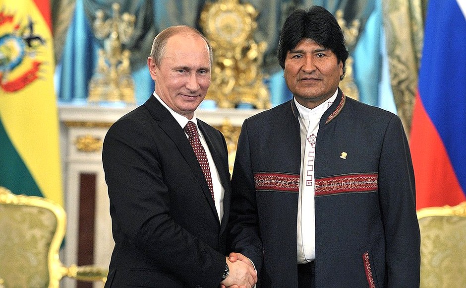 C Президентом Боливии Эво Моралесом.