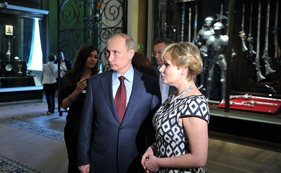 With Director of the Moscow Kremlin museums Yelena Gagarina.