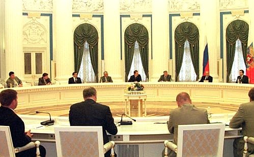 President Putin meeting with the Federation Council\'s leadership.