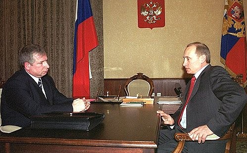 President Vladimir Putin meeting with Viktor Cherkesov, his Envoy to the North-Western Federal District.