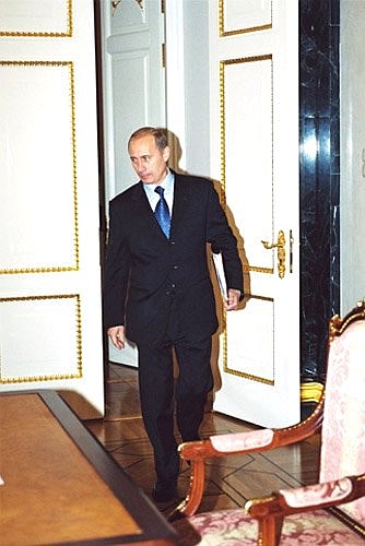 President Putin before a Cabinet meeting.