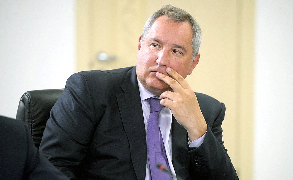 Deputy Prime Minister of the Russian Federation Dmitry Rogozin at a meeting on the development of the Vostochny Space Launch Centre.