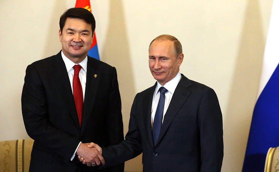 With Prime Minister of Mongolia Chimed Saikhanbileg.